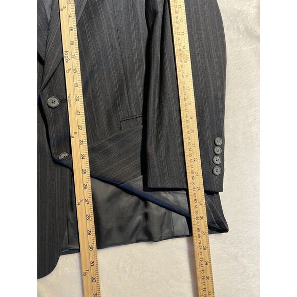 Vintage Christian Dior Mens 40R 32x29 Charcoal Gray Multi-Stripe Designer Suit - Picture 11 of 16